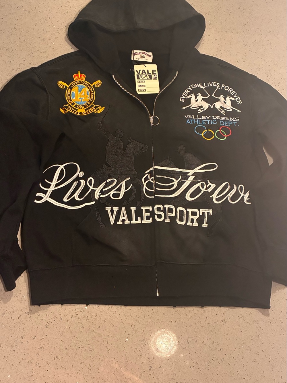 Men's Black Graphic Zip Hoodie